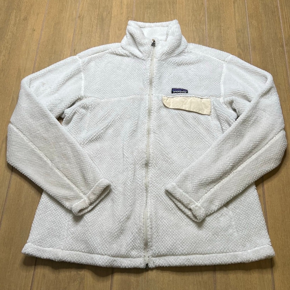 Patagonia R2 Fleece Jacket Women Medium White Full Zip Regulator High Loft Flaws